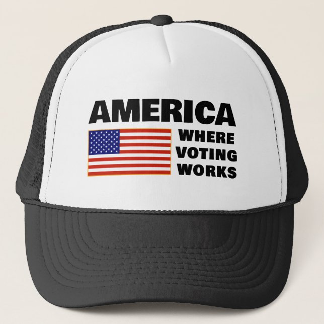 Casquette de camionneur America, Where Voting Work (Devant)