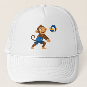 Casquette de camionneur athlète singe volley-ball