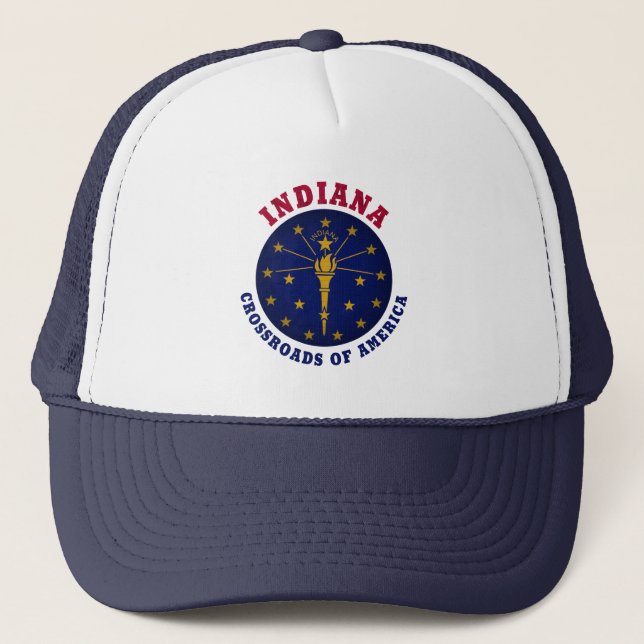 CASQUETTE DE CAMIONNEUR AU DRAPEAU DE L'ÉTAT D'IND (Devant)