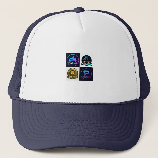 Casquette de camionneur avec badges de jeu rétro | (Devant)