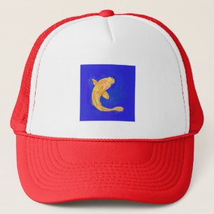 Casquette de camionneur avec poisson orange