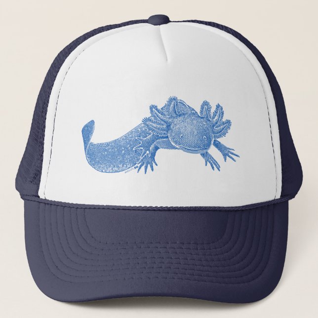 Casquette de camionneur Axolotl - BLEU (Devant)