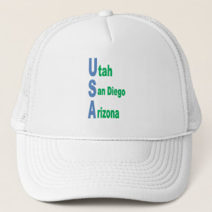 Casquette de camionneur blanc TOURISME USA