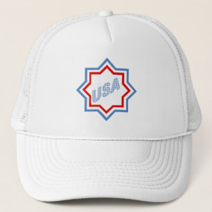 Casquette de camionneur blanche DESIGN USA