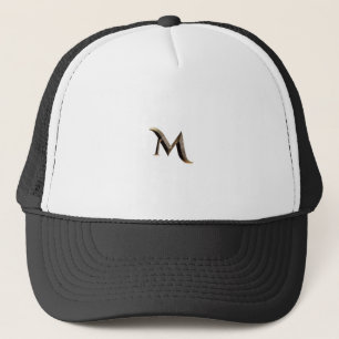 Casquette de camionneur blanche et noire avec mono