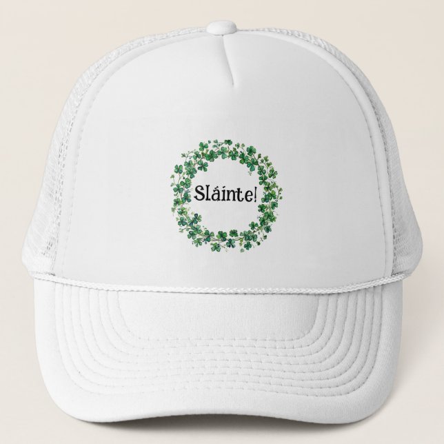 Casquette de camionneur blanche Irish Blessing – C (Devant)