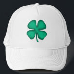 Casquette de camionneur blanche Lucky 4 Leaf Irish<br><div class="desc">Les casquettes de camionneur Lucky 4 Leaf Irish Clover sont un excellent moyen de montrer 'votre irlandais' et une excellente casquette pour la Saint-Patrick ou n'importe quel jour. Lucky 4 Leaf Irish Clover est une œuvre d'art originale de Steamy Raimon et la première conception de trèfle à 4 feuilles jamais...</div>