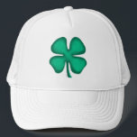 Casquette de camionneur blanche Lucky 4 Leaf Irish<br><div class="desc">Les casquettes de camionneur Lucky 4 Leaf Irish Clover sont un excellent moyen de montrer 'votre irlandais' et une excellente casquette pour la Saint-Patrick ou n'importe quel jour. Lucky 4 Leaf Irish Clover est une œuvre d'art originale de Steamy Raimon et la première conception de trèfle à 4 feuilles jamais...</div>