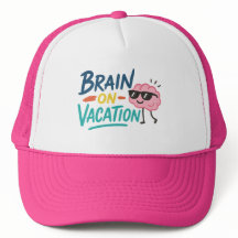 Casquette de camionneur Brain on Vacation | Rétro