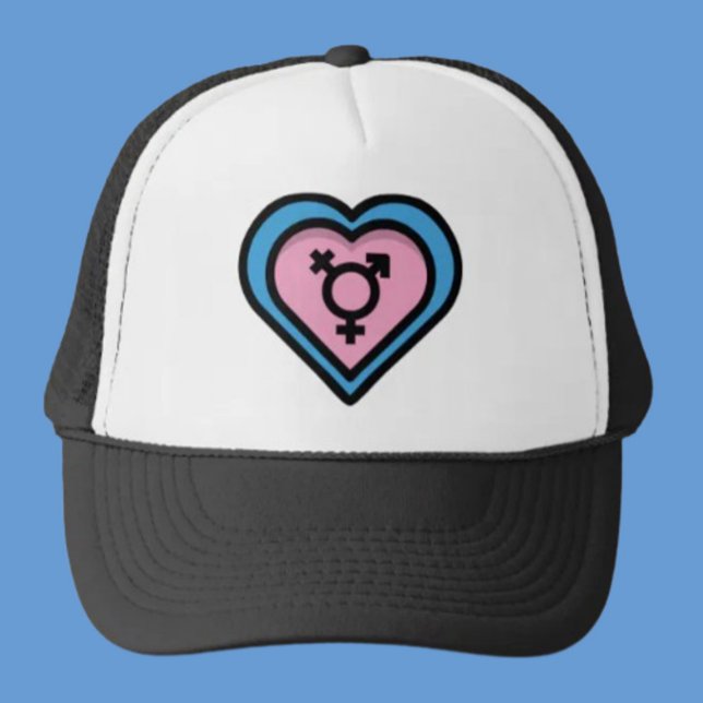 Casquette de camionneur Cœur de la fierté trans (Créateur téléchargé)