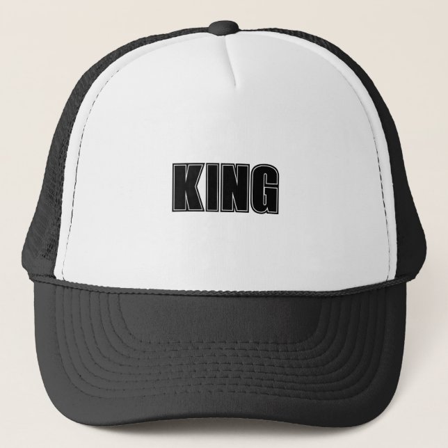 Casquette de camionneur couleur blanc et noir Text (Devant)