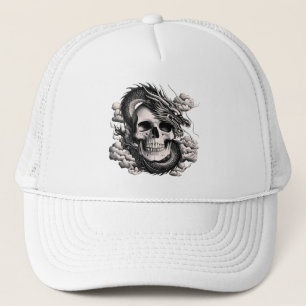 Casquette de camionneur crâne et dragon