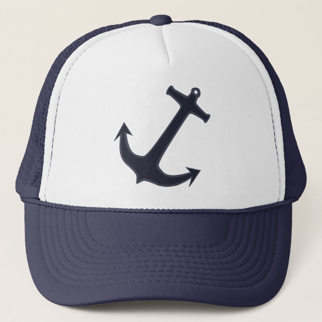 Casquette de camionneur d'Ancre de bleu marine (Devant)