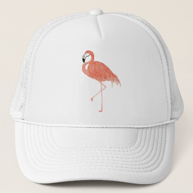 Casquette de camionneur d'aquarelle de Flamant (Devant)
