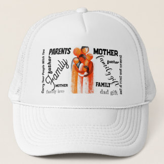 Casquette de camionneur d'art de câlin de famille