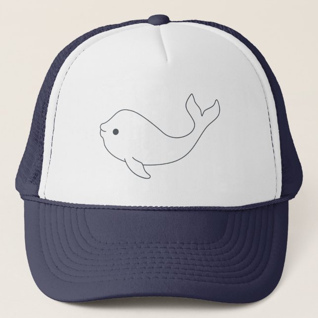 Casquette de camionneur de baleine de beluga (Devant)