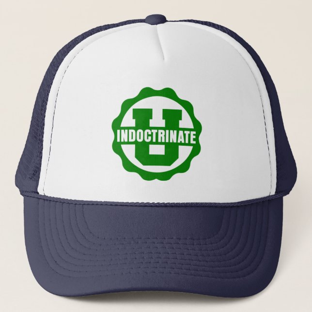 Casquette de camionneur de bleu marine et de blanc (Devant)