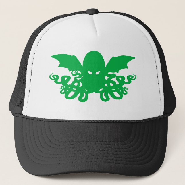 Casquette de camionneur de Cthulhu - vert (Devant)