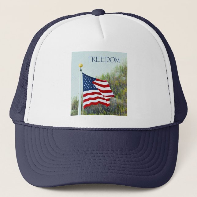 Casquette de camionneur de drapeau américain (Devant)