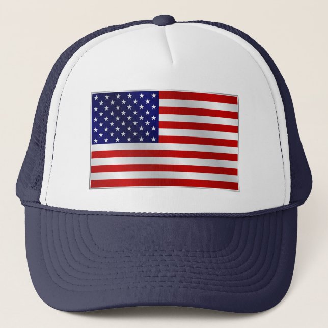 Casquette de camionneur de drapeau américain (Devant)