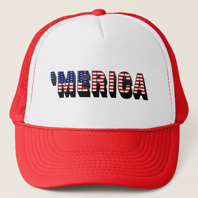 casquette de camionneur de drapeau de 3D MERICA (Devant)