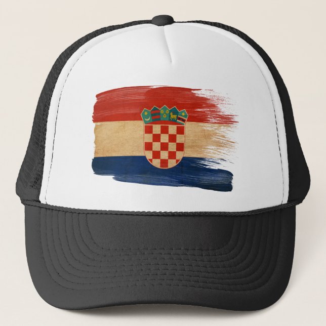 Casquette de camionneur de drapeau de la Croatie (Devant)