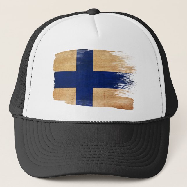 Casquette de camionneur de drapeau de la Finlande (Devant)