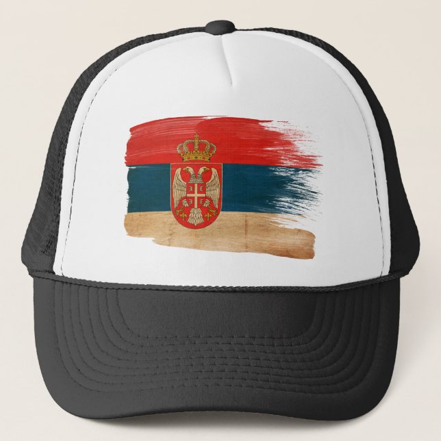 Casquette de camionneur de drapeau de la Serbie (Devant)