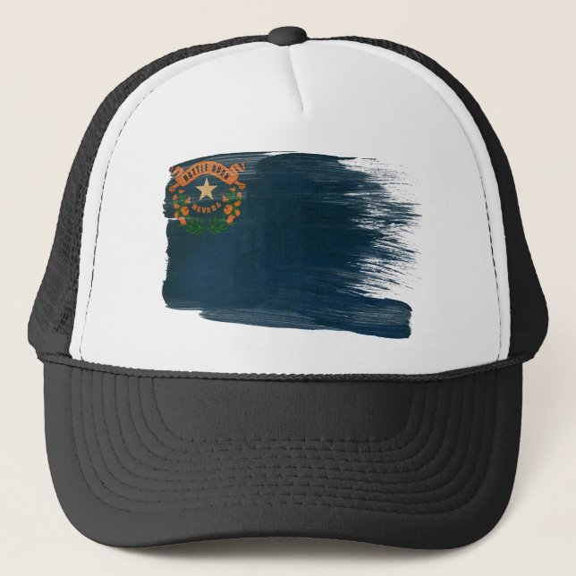 Casquette de camionneur de drapeau du Nevada (Devant)