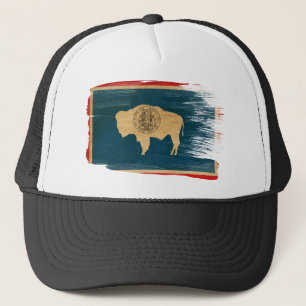 Casquette de camionneur de drapeau du Wyoming