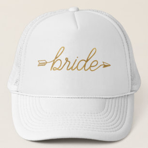 Casquette de camionneur de jeune mariée d'or