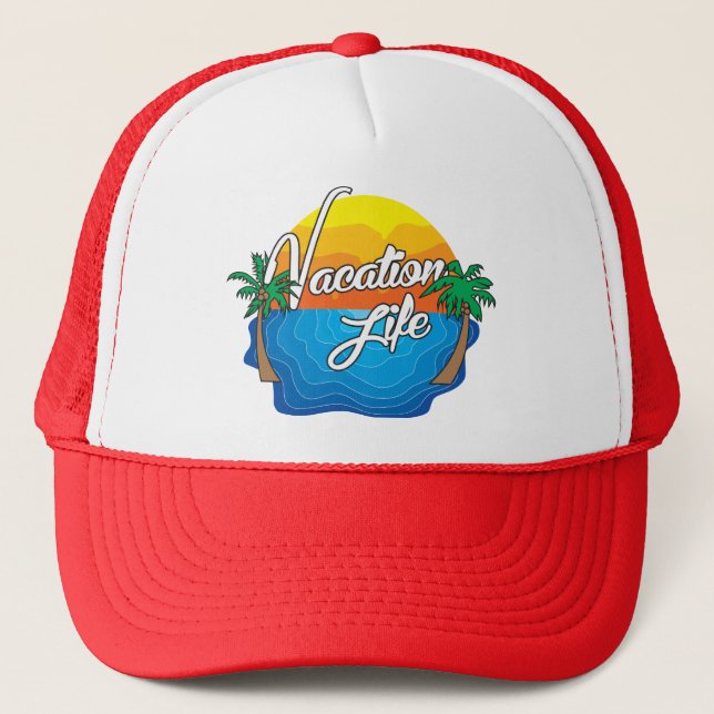 Casquette de camionneur de la vie de vacances (Devant)