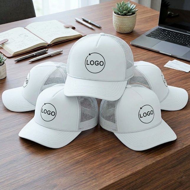 Casquette de camionneur de marque d'entreprise de  (Custom business logo trucker hats, No minimum company branded caps, Modern corporate employee )