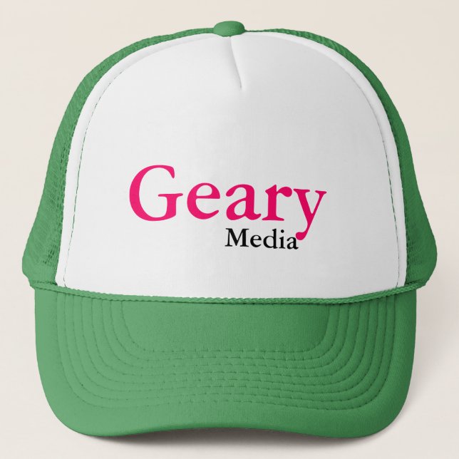 Casquette de camionneur de médias de Geary (Devant)