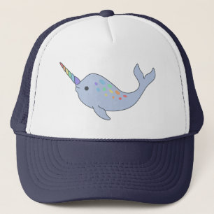 Casquette de camionneur de Narwhal d'arc-en-ciel