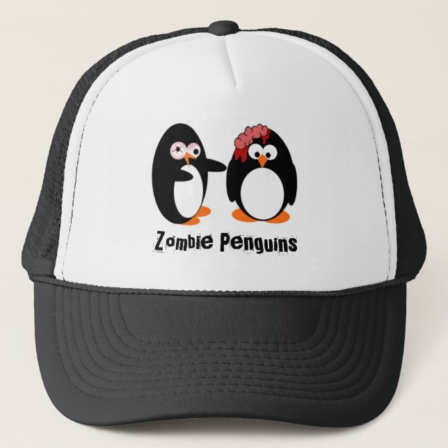 Casquette de camionneur de pingouin de zombi (Devant)