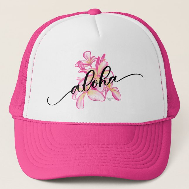 Casquette de camionneur de Plumeria Aloha (Devant)