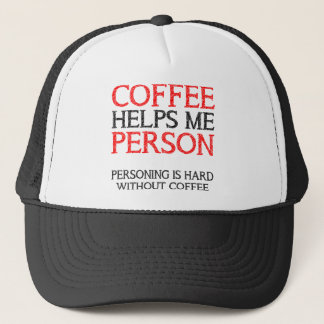 Casquette de camionneur drôle de personne de café