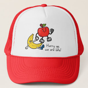 Casquette de camionneur drôle de pomme et de banan