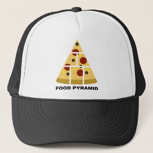 Casquette de camionneur drôle de pyramide alimenta (Devant)