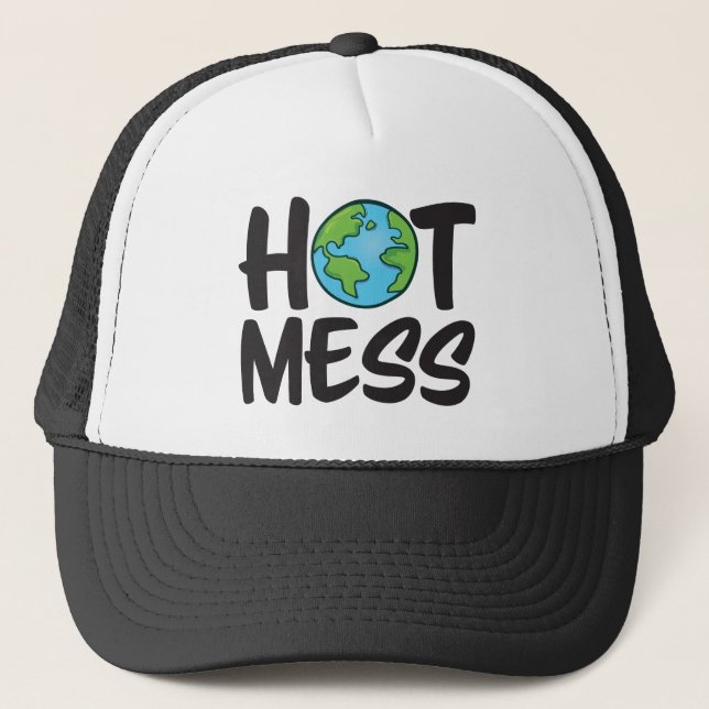 Casquette de camionneur Earth Hot Mess (Devant)