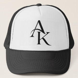 Casquette de camionneur élégante AK noir et blanc