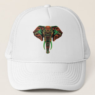 Casquette de camionneur éléphant artistique majest