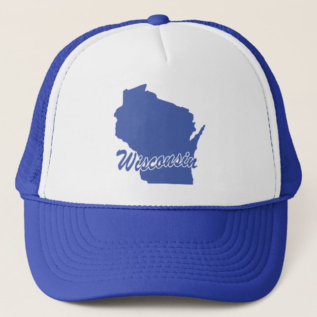 Casquette de camionneur en forme de l'État du Wisc (Devant)
