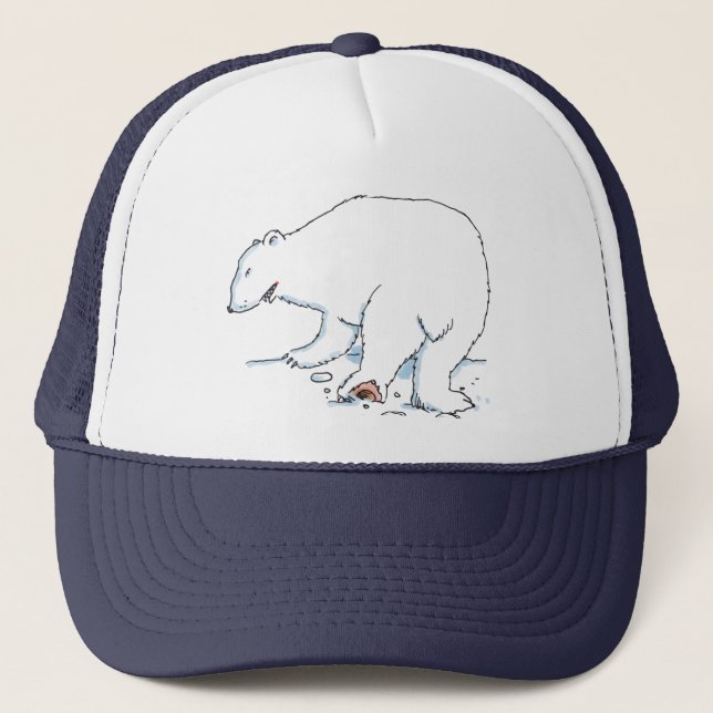 Casquette de camionneur en mousse blanche et marin (Devant)