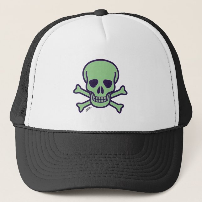 Casquette de camionneur en mousse blanche et noire (Devant)