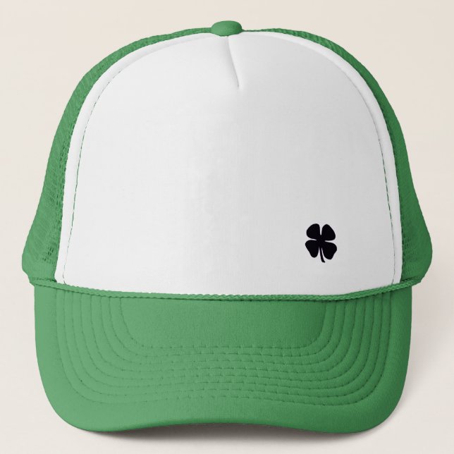Casquette de camionneur en mousse blanche et verte (Devant)