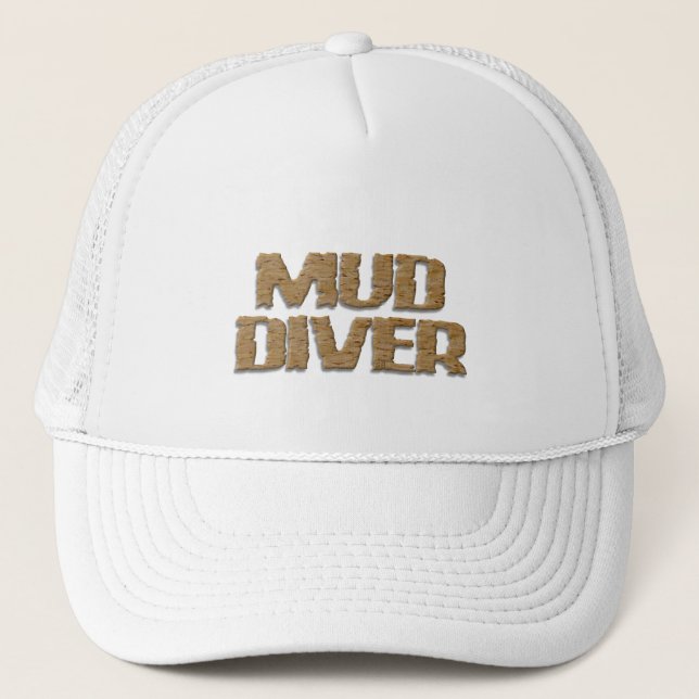 Casquette de camionneur en mousse blanche Mud Dive (Devant)