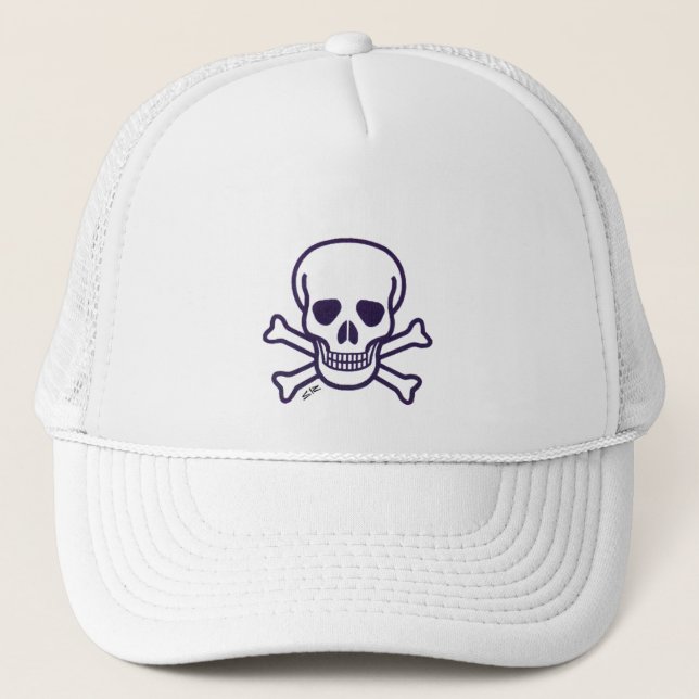 Casquette de camionneur en mousse blanche Skull n  (Devant)