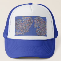 Casquette de camionneur en mousse d'abstraction au